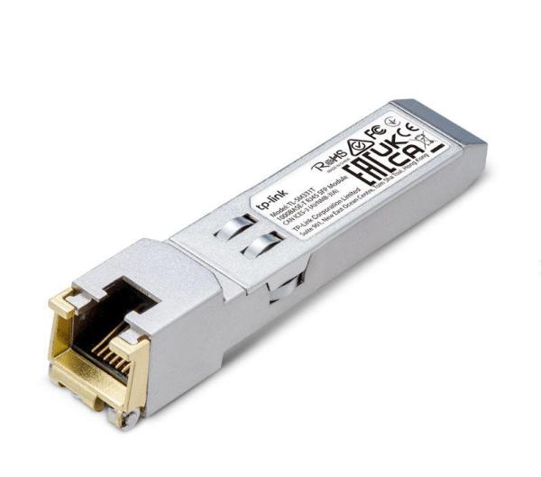 Modul sfp tp-link, 1000base-t rj45 tl-sm331t, standarde si protocoale: ieee 802.3-2002, lungime max cablu: 100m, data rate: 1.25 gbps, interfata: 1× 1000 mbps rj45.