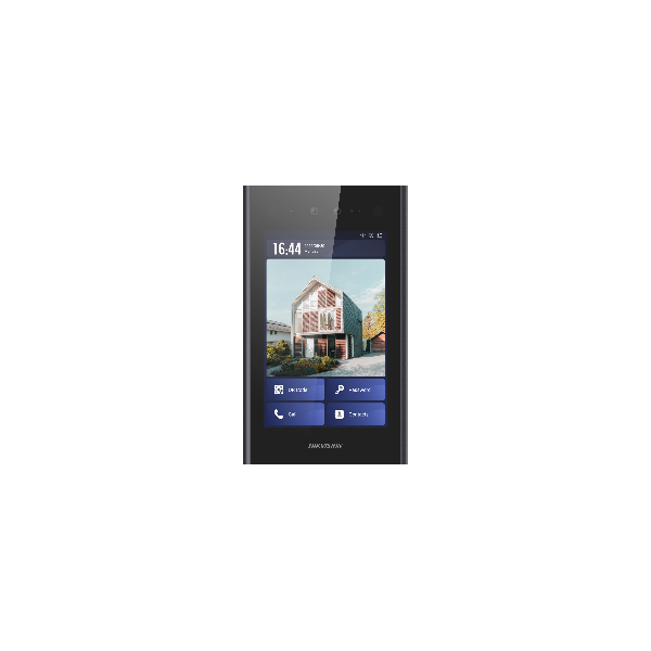 Videointerfon de exterior ip cu recunoastere faciala ds-kd9403-e6 carcasa de aluminiu si ecran curbat 2.5d ips dimensiune 8-inch, ip65,operating system :android 7.1, rom 4 gb, ram 2 gb, supplement light: low illumination, ir supplement lights,video standa