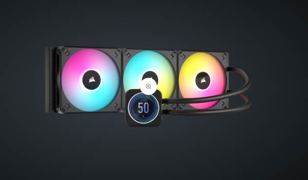 Corsair liquid cooler icue h170i elite lcd xt  radiator material aluminum corsair icue compatibility yes tubing length 450mm coldplate dimensions 56x56mm tubing material black sleeved low-permeation rubber screen size 2.1" native resolution 480x480 max re