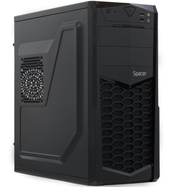 Carcasa spacer krypton, middle tower, atx, „krypton", fara sursa, usb 2.0 x 2, jack 3.5mm x 2, negru