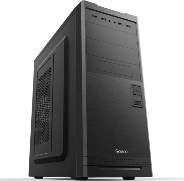 Carcasa spacer spcs-oc-style, middle tower, atx, fara sursa, usb 2.0 x 2, usb 3.0 x 2, hd audio, neagra