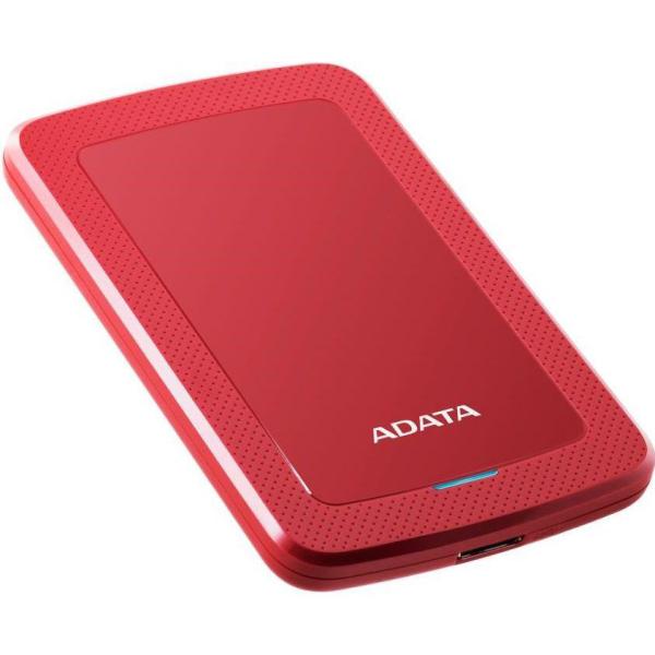 Hdd extern adata, 1tb, hv300, 2.5, usb 3.1, senzor protectie socuri, criptare date, ultraslim, rosu