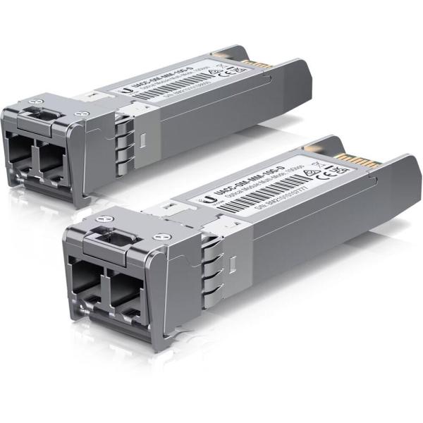 Ubiquiti 10gbps multi-mode optical module transceiver, conectori: lc, tx wavelength: 850 nm, rx wavelength: black latch: 850 nm, data rate: 10 gbps, lungime maxima cablu: 300m.pachet 2 unitati.