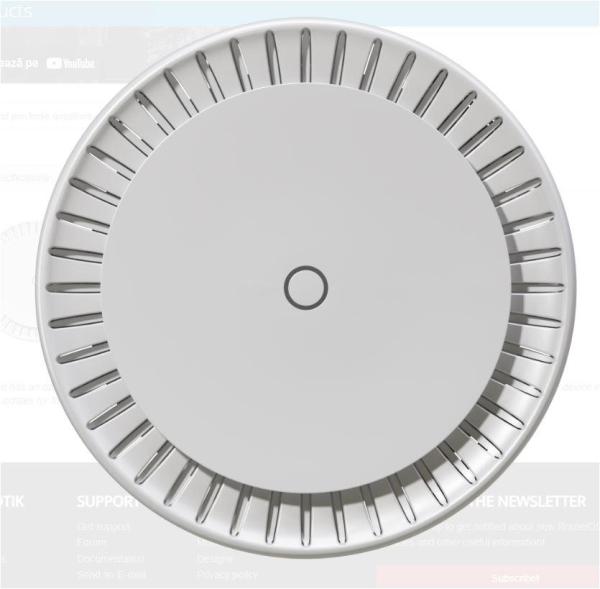 Wireless access point mikrotik capgi-5haxd2haxd, procesor: ipq-6010 1.8 ghz, 128 mb nand, 2 x gb ports, tensiune alimentare: 18 - 57v dc, poe in: 802.3af/at, dimesiuni: 228 x 48mm, consum max: 28w, licenta routeros: l4, poe out: 802.3af/at, standard wi-fi