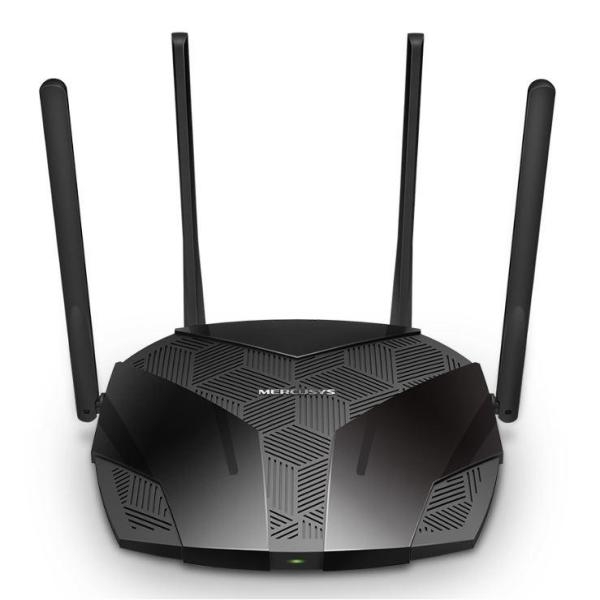Mercusys mr60x dual-band wifi 6 router (ax15000), standarde wireless: wi-fi 802.11ax / ac / a / b / g / n, viteza wireless:   1201 mbps (5 ghz) + 300 mbps (2.4 ghz), interfata:   1 × port wan gigabit + 3 porturi gigabit lan, 4 x antene externe de 5dbi.