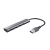 Hub usb trust halyx, usb-a la 4 x usb-a 3.2 gen 1, dimensiune cablu 10cm, din aluminiu, argintiu