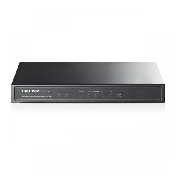 Router tp-link tl-r470t+, 1xwan 10/100, 1xlan 10/100, 3xwan/lan configurabile, small office and net café, load balance, advanced fir ewall, port bandwidth control, port mirror, ddns, upnp, vpn pass-through