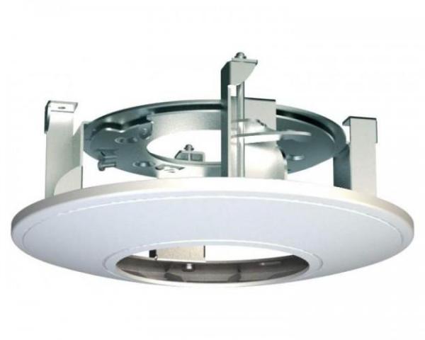 Suport hikvision pentru montarea camerelor dome in tavan , materiale componente : otel si plastic , culoare alb, dimensiuni : Φ210 × 79.3 mm, greutate : 520g .