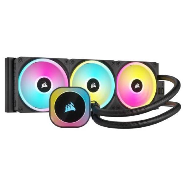 Cooler cpu corsair h150i, ventilator 3x120 mm, baza cupru, socket support intel 1700, intel 1200, intel 1150, intel 1151, intel 1155, intel 1156, amd am5, amd am4, negru