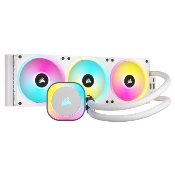 Cooler cpu corsair h150i, ventilator 3x120 mm, baza cupru, socket support intel 1700, intel 1200, intel 1150, intel 1151, intel 1155, intel 1156, amd am5, amd am4, alb