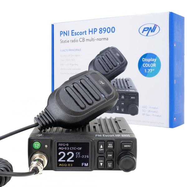 Pni-hp8900 - statie radio cb pni escort hp 8900 asq, 12v / 24v, rf gain, roger beep, ctcss-dcs, dual watch am/fm comutati doar in banda eu, tip banda emisie: am/fm, 40 canale, frecventa: 26.965 - 27.405 mhz, difuzor: 3w, alimentare: 12/24v, dimensiuni: 12
