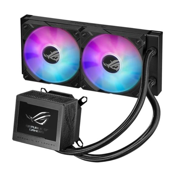 Cooler cpu asus rog ryujin iii 240 argb, racire cu lichid, 2x fan 2000 pwm 120mm radiator fans, baza cupru, intel: lga 1700, 1200, 115x amd: am5, am4 control mode: pwm, negru