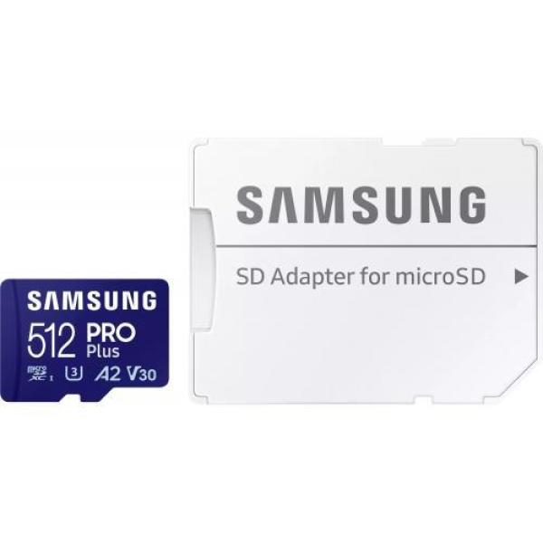 Microsdhc pro plus 512gb, class10/grade 3 adapter uhs-i mb-md128da/eu