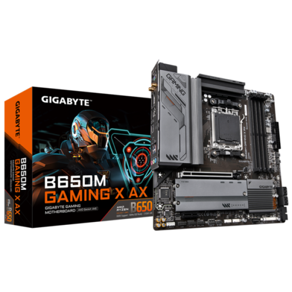 Placa de baza gigabyte b650m gaming x ax am5        amd socket am5：supports amd ryzen™ 7000 series processors     unparalleled performance：direct 6+2+1 phases digital vrm solution     dual channel ddr5：4*smd dimms with amd expo™ & intel® xmp memory module