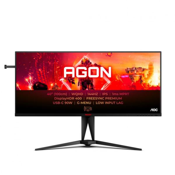 Monitor aoc ag405uxc 40 inch, panel type: ips, backlight: wled, resolution: 3440x1440, aspect ratio: 21:9,  refresh rate:144hz, response time gtg: 4ms, contrast (static): 1000:1, contrast (dynamic): 80m:1, viewing angle: 178º(r/l), 178º(u/d), colours: 16.