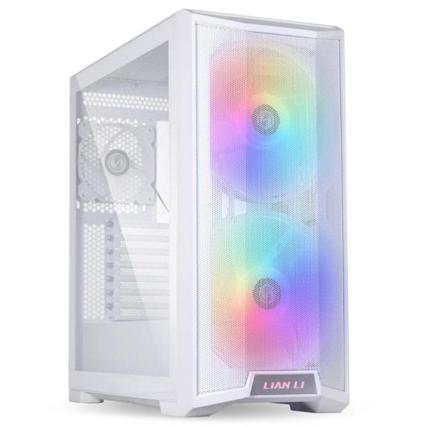 Carcasa lian li lancool 215 mid-tower argb tempered glass alb, pci-slots 7, preinstalled fans 1x 120 mm, 2x 200 mm