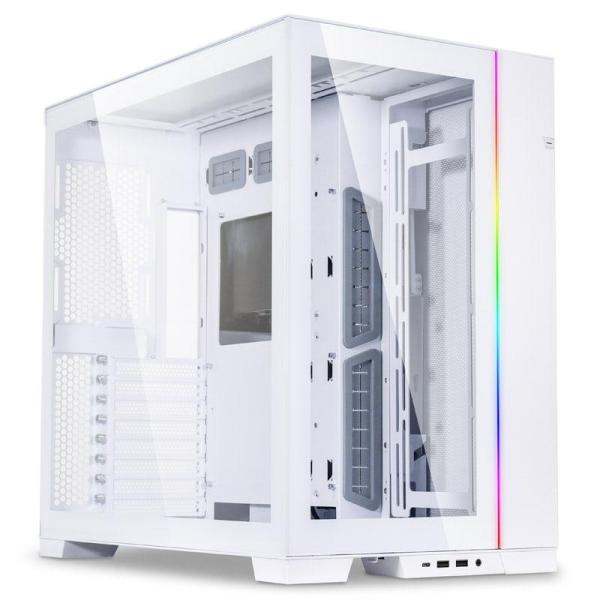 Carcasa lian li o11 dynamic evo, tempered glass alb, pci-slots 8