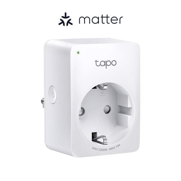 Tp-link tapo p100m mini priză wi-fi smart, compatibilă cu matter, wifi protocol: ieee 802.11b/g/n, bluetooth, 2.4ghz, dimensiuni: 72 × 51 × 40 mm, cerinte de alimentare: 100-240v~, incarcare maxima: 2,300w, 10a.