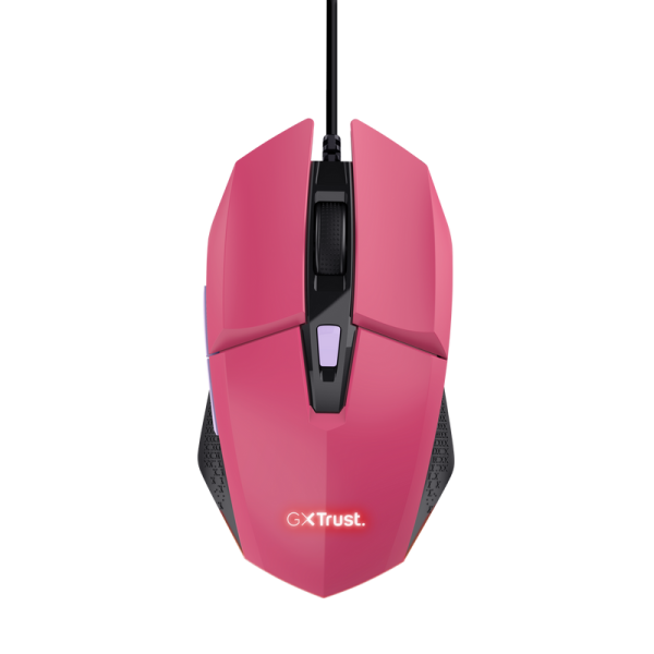 Mouse trust gxt110w felox cu fir,  6400 dpi, roz