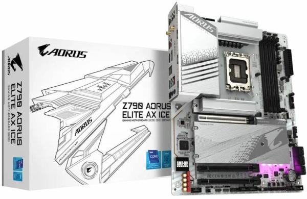 Placa de baza gigabyte z790 aorus elite ax ice lga1700 4x ddr5, 1x hdmi 1x dp, 1x pcie x16, 4x m.2, 6x sata 6gb/s