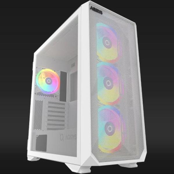 Carcasa aqirys arcturus pro white, tempered glass, expansion slots 7, preinstalled fans 1x 120mm 3x 140mm white