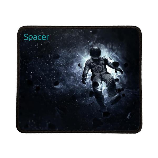 Mousepad spacer gaming, cauciuc si material textil, 250 x 210 x 3 mm, imagini, negru