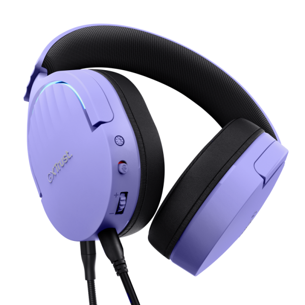 Casti gaming trustgxt 490p fayzo cu fir, interfata usb 2.0, frecventa de raspuns 20 hz - 20.000 hz, sensivitate 100 db, mov
