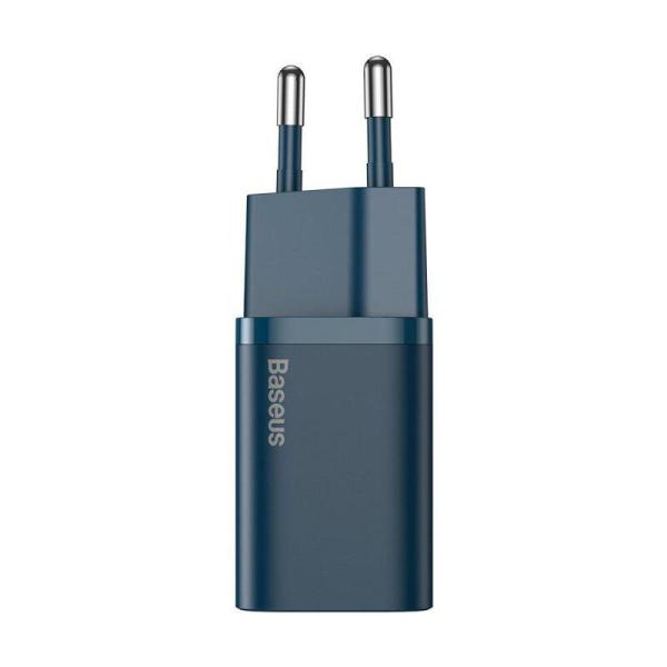 Incarcator retea baseus super si, quick charge 20w, 1 x usb type-c 5v/3a, albastru