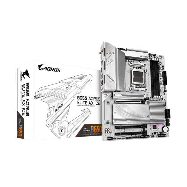 Placa de baza gigabyte b650 aorus elite ax ice am5 4x ddr5, 3x pcie x16, 3x m.2, 1x dp 1x hdmi, 4x sata 6gb/s, atx