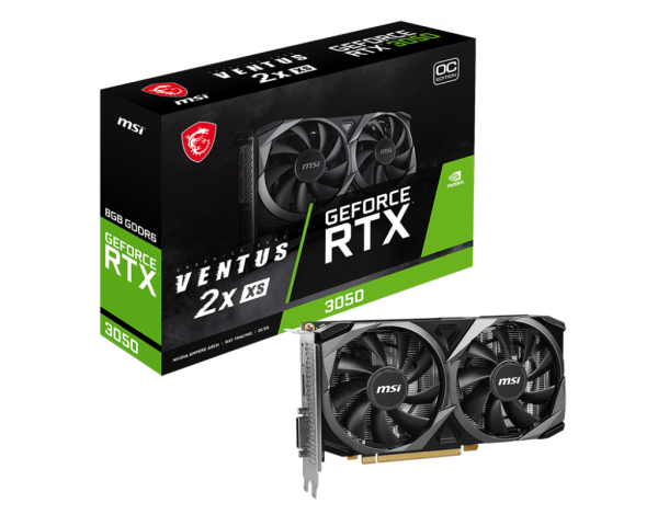 Placa video msi geforce rtx™ 3050 ventus 2x xs 8g oc gddr6 128 bit pcie gen 4, 1x dp 1x hdmi