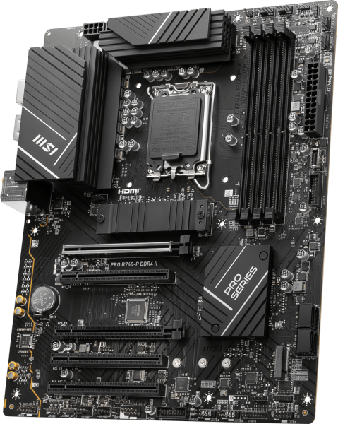 Placa de baza msi pro b760-p ddr4 ii 4x ddr4 5x pcie x16 2x m.2, 1x hdmi 1x dp, 4x sata 6gb/s, atx