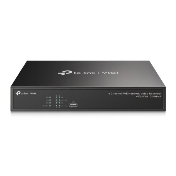 Tp-link poe+ video recorder cu 4 canale de retea, decodare: h.265 +/h.265/ h.264+/h.264, rezolutie playback: 8mp/5mp/4mp/3mp/1080p/uxga/720p/vga/4cif/dcif/2cif/cif/qcif, 2-channel @ 8mp, 4-channel @ 4mp, incoming bandwith: 80 mbps, outgoing bandwidth: 60 