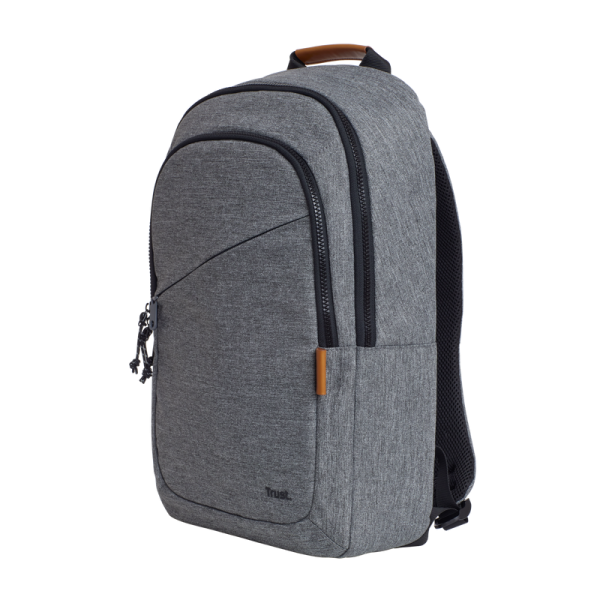 Rucsac laptop trust avana pentru laptop-uri cu diagonala de 16", material pom, rpet polyester, rpet twill polyester, volum 20 l, gri