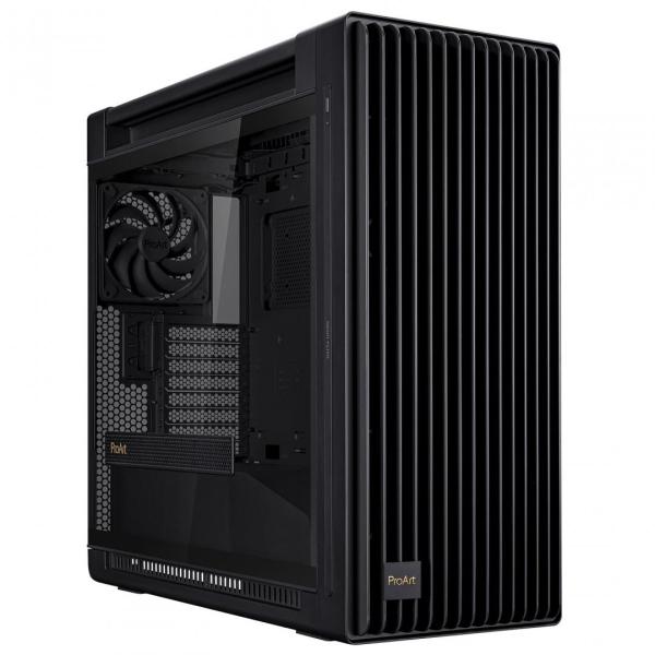 Carcasa asus proart pa602 tg argb black eatx mid tower, expansion slots 8, 3 (additional vertical), pre installed fans (front) 2x 200mm (rear) 1x 140mm