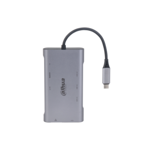 Dahua 9 in 1 usb 3.1 type-c to usb 3.0 + hdmi + rj45 + vga + sd/tf +pd docking station, intrare: usb 3.1 type-c, iesire: 3 * usb 3.0, 1 * hdmi, 1 * vga, 1 * rj45, 1 * sd, 1 * tf, 1 * pd, 1 × vga supporta 1920 × 1080@ 30 hz, 1 × rj-45, suporta 10/100/1000 