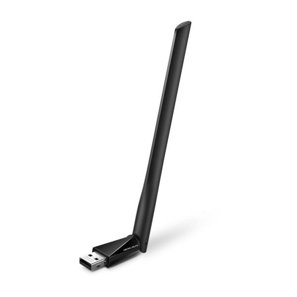 Mercusys adaptor usb dual band high gain ac1300, standarde wireless: ieee 802.11 a/n/ac 5 ghz, ieee 802.11 b/g/n 2.4 gh, rata semnal:  5 ghz 867 mbps, 2.4 ghz 400 mbps, interfata: usb 2.0,  1 antenă externă high gain 5dbi.