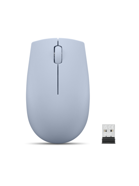 Lenovo 300 wireless compact mouse frost blue, tip: standard, rezolutie (dpi): 1000 dpi, butoane/rotite, 3, interfata mouse/ tehnologie: wireless, interfata receiver, dongle usb 2.4ghz, culoare: albastru, dimensiune (mm): 97.91 x 57.99 x 32.53 mm, greutate