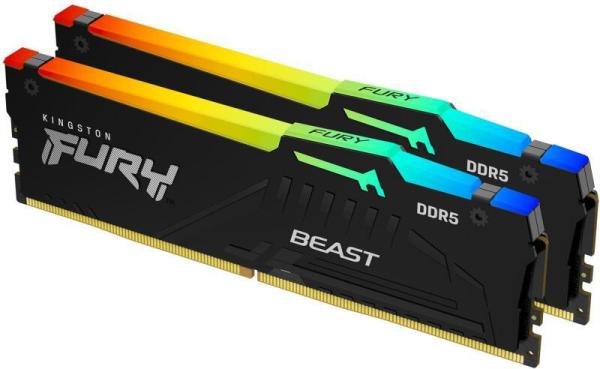 Memorie kingston 64gb ddr5 6000mhz cl30 dual channel kit fury beast rgb