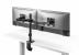 Suport 2 monitoare seriouxmm66-c024, compatibilitate  dimensiune ecran 17"-32",  greutate maximă suportata: (per ecran): 9kg, vesa: 75x75, 100x100, inclinare: +45°~-45°, pivotare: +90°~-90°, rotația ecranului: + 180°~-180°, instalare: clemă, grommet, gros