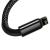 Cablu alimentare si date baseus tungsten gold, fast charging data cable pt. smartphone, usb la lightning iphone 2.4a, braided, 2m, rezistent zgarieturi, negru