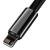 Cablu alimentare si date baseus tungsten gold, fast charging data cable pt. smartphone, usb la lightning iphone 2.4a, braided, 2m, rezistent zgarieturi, negru