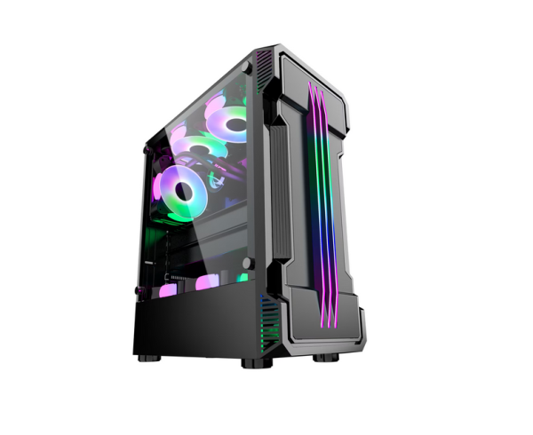 Carcasa pro gaming zerg mid tower argb negru