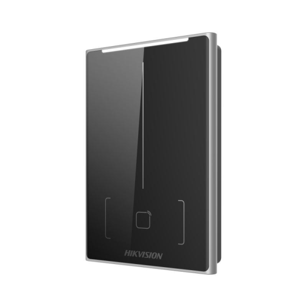 Cititor de proximitate hikvision ds-k1109db, desfire card, felica card and m1 card, rs-485 and wiegand (w26, w34), alimentare: 12 vdc, protectie: ip65, dimensiunii: 125 mm × 84.5 mm × 18 mm, montare aparenta.