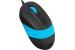 Mouse a4tech, pc sau nb, cu fir, usb, optic, 1600 dpi, butoane/scroll 4/1, buton selectare viteza, negru / albastru