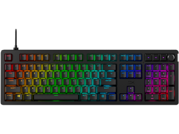 Tastatura gaming mecanica hyperx alloy rise, iluminare rgb (16,777,216 culori), hyperx linear switch, 100% anti-ghosting, layout us, negru