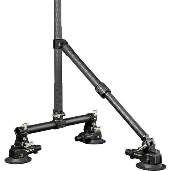 Insta360 triple suction cup car mount, material fibra de carbon si metal