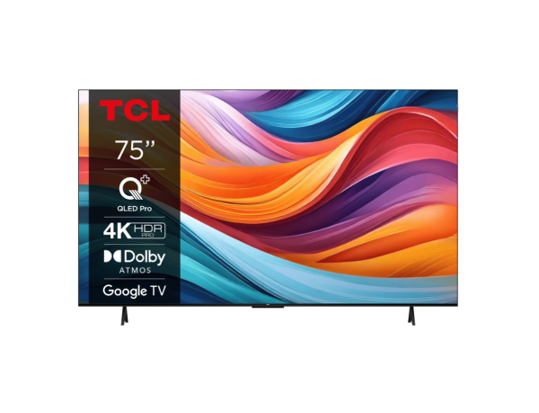 Televizor tcl qled 75t7b, 189 cm, smart google tv, 4k ultra hd, clasa f