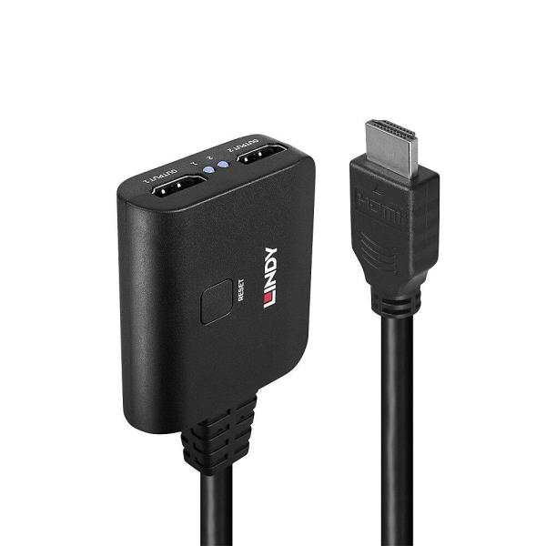 Cablu lindy 2 porturi hdmi 4k60, latime de banda suportata 18gbps, chipset: gsv2006, lungime cablu 500 mm  negru