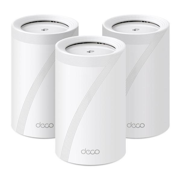 Tp-link deco be65(3-pack) sistem mesh wi-fi 7, be9300, tri-band, standarde wireless: ieee 802.11be/ax 6 ghz, ieee 802.11be/ax/ac/n/a 5 ghz, ieee 802.11ax/n/b/g 2.4 ghz, viteze wireless: be9300 6 ghz: 5760 mbps (802.11be), 5 ghz: 2880 mbps (802.11be), 2.4 
