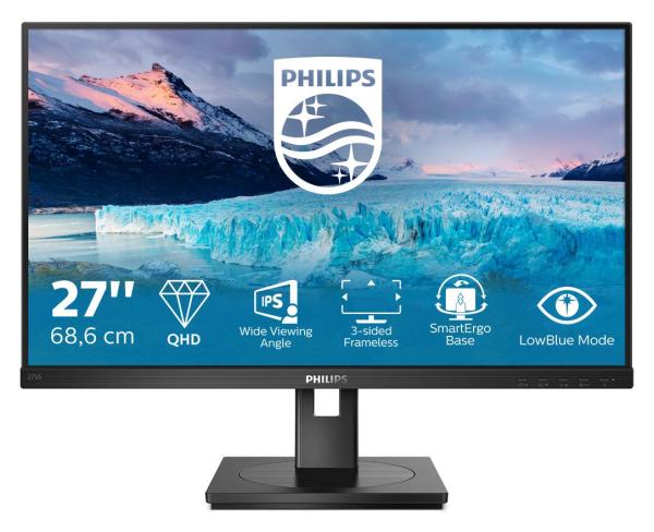 Monitor philips 27" 275s1ae/00, diagonal (inch): 27, diagonal (cm): 68.6, aspect ratio: 16:9, panel: ips, resolution: 2560x1440, refresh rate: 75hz, response time gtg: 4ms, brightness (max): 300 cd/m², contrast (static) : 1,000:1, contrast (dynamic): 50m:
